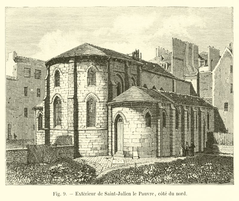 Saint-Julien le Pauvre külseje, északi part alkotó: French School