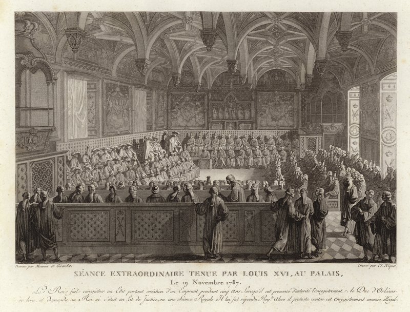 XVI. Lajos rendkívüli ülése a Versailles-i palotában alkotó: French School