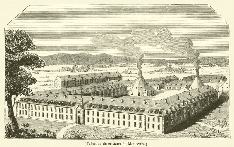 Moncenis kristálygyár (metszet) alkotó: French School