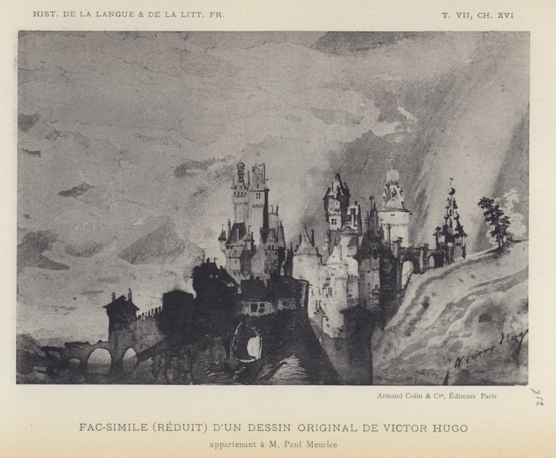 Fakszimile (kicsinyített) Victor Hugo eredeti rajzáról (litho) alkotó: French School