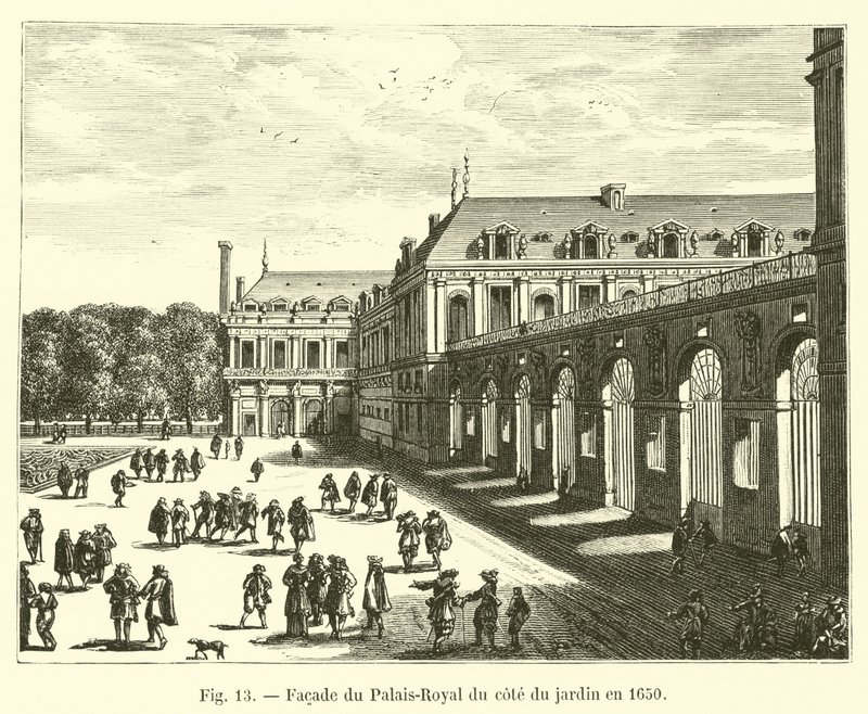A Palais-Royal homlokzata a kert oldalán 1650-ben alkotó: French School