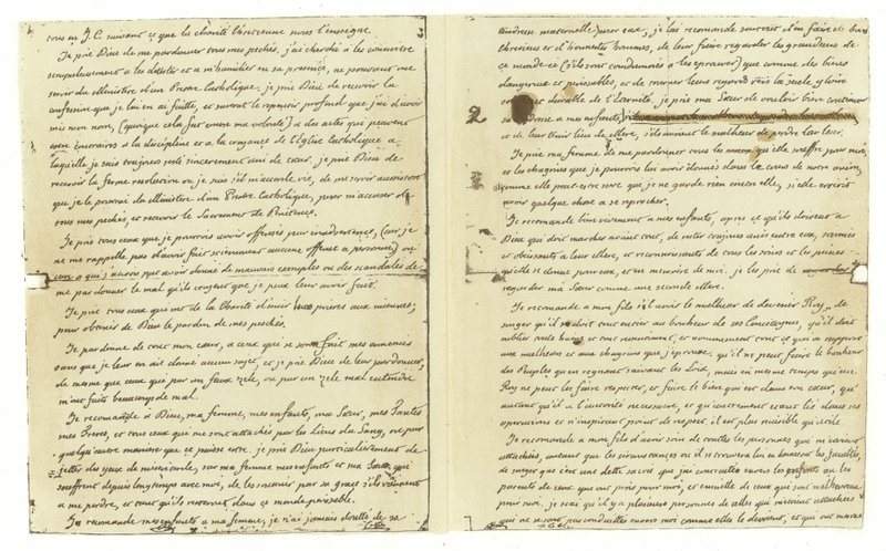 XVI. Lajos francia végrendeletének fakszimile alkotó: French School
