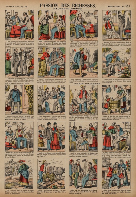 Hamis és valódi gazdagság (színes metszet) alkotó: French School