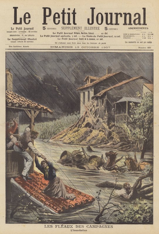 Árvizek Dél-Franciaországban (színes litho) alkotó: French School