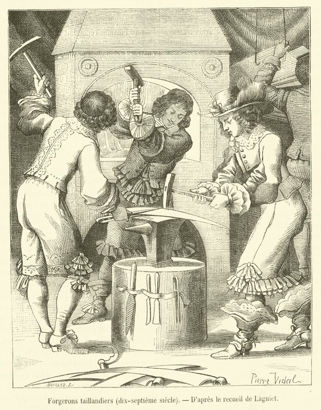 Szerszámkovácsok, XVII. század (metszet) alkotó: French School