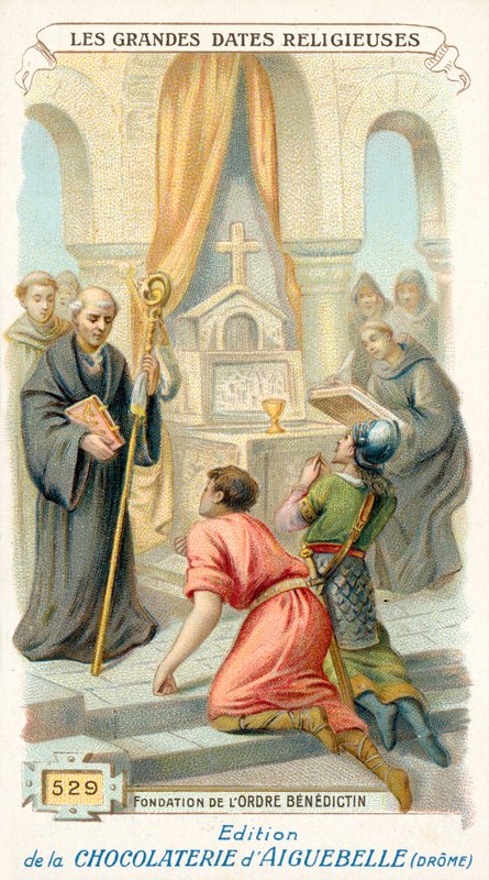 A Bencés Rend alapítása, 529 (chromolitho) alkotó: French School