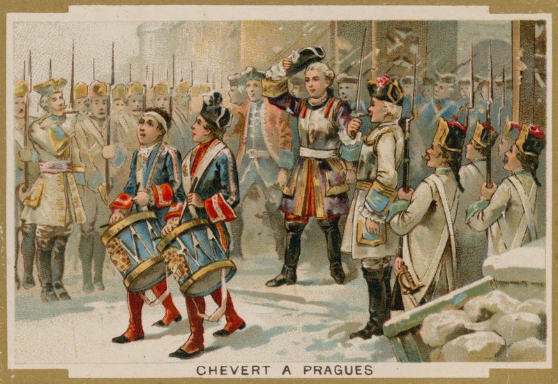 Francois de Chevert francia tábornok Prága ostrománál, 1741 alkotó: French School