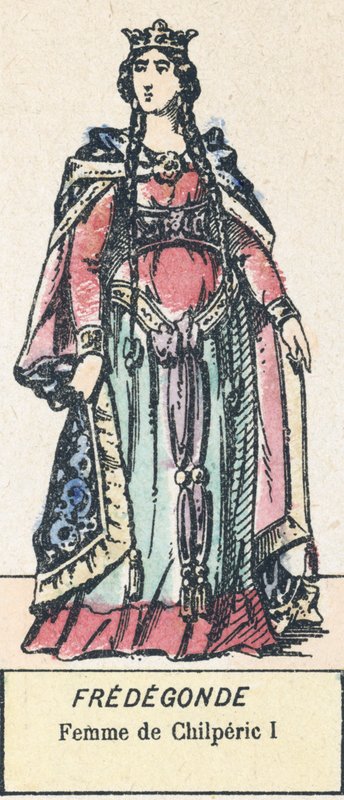 Fredegonde, Femme de Chilperic I (színes metszet) alkotó: French School
