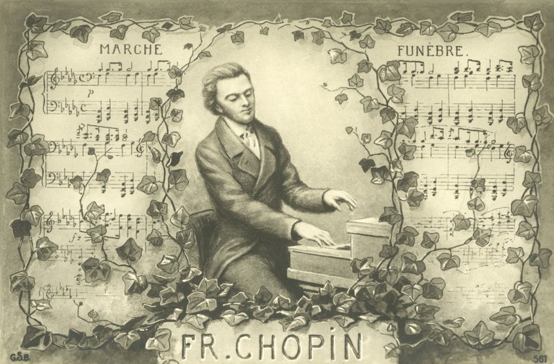 Frederic Chopin és a temetési menet (litográfia) alkotó: French School