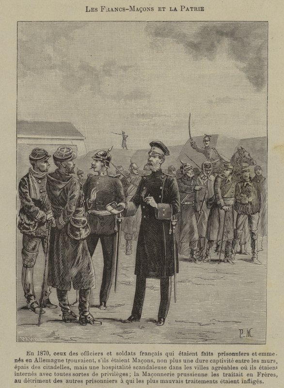 Szabadkőművesek és hazaszeretet (metszet) alkotó: French School