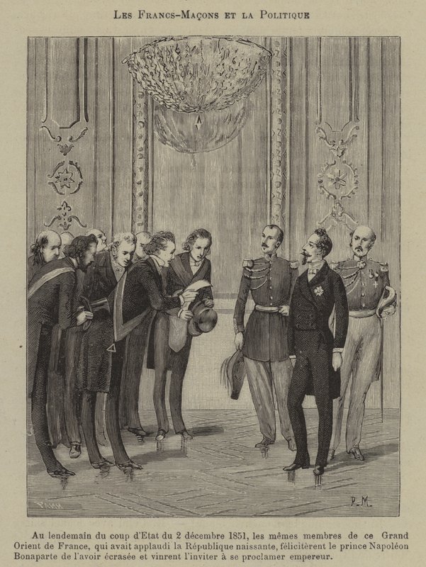 Szabadkőművesek és politika (metszet) alkotó: French School