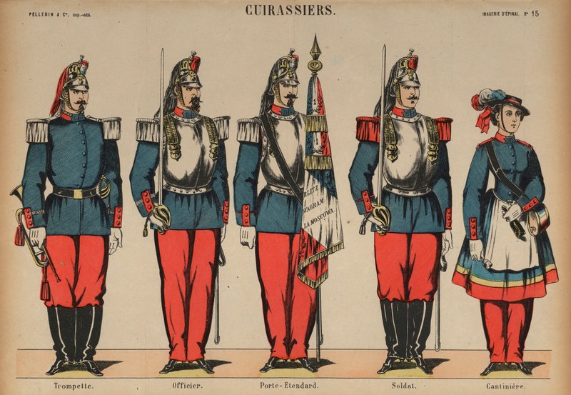 A francia hadsereg cuirassierei alkotó: French School