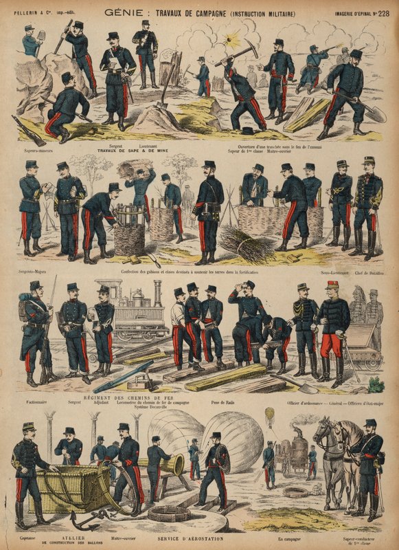Francia Hadsereg mérnökei (színes metszet) alkotó: French School