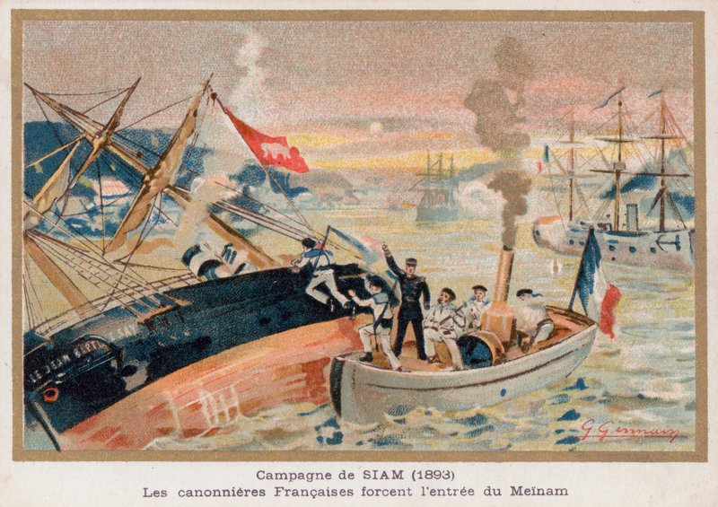 Francia ágyús csónakok Paknamban, Sziámban alkotó: French School