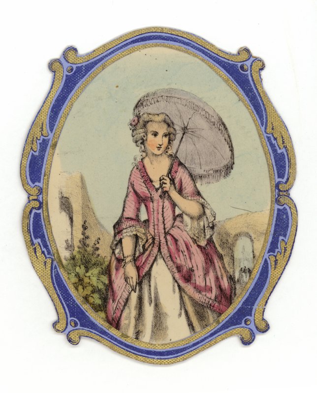 francia hölgy napernyővel alkotó: French School