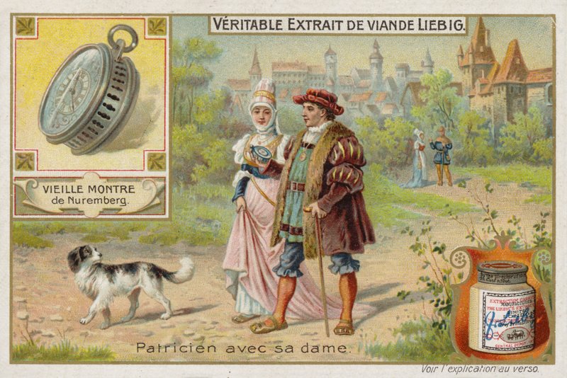 Francia húskivonat (Bouillon), udvarló pár alkotó: French School