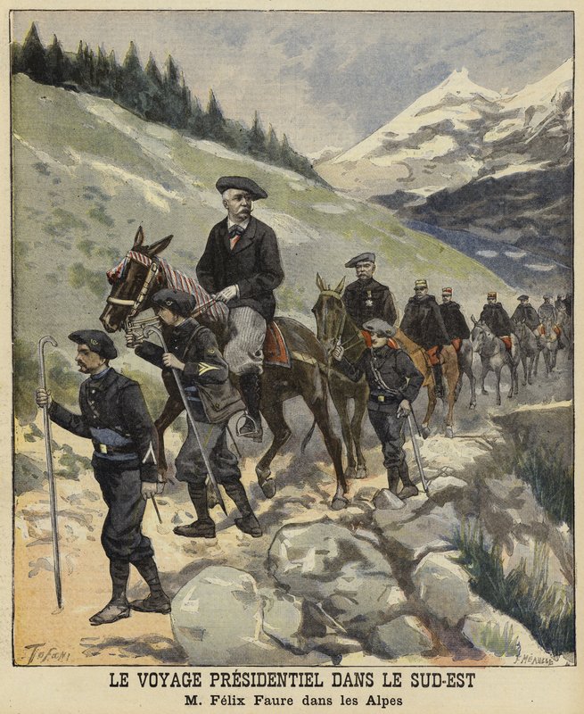 Felix Faure francia elnök az Alpokban, 1897 alkotó: French School