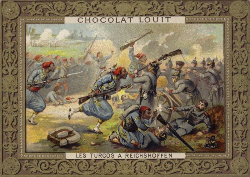 Francia turcók (gyarmati csapatok) a reichshoffeni csatában, francia-porosz háború, 1870 alkotó: French School