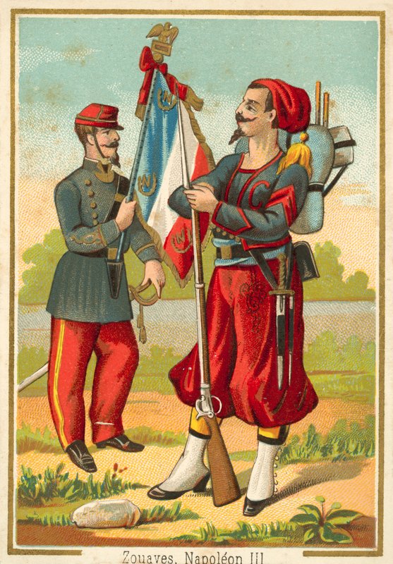 III. Napóleon korának francia zouái (chromolitho) alkotó: French School
