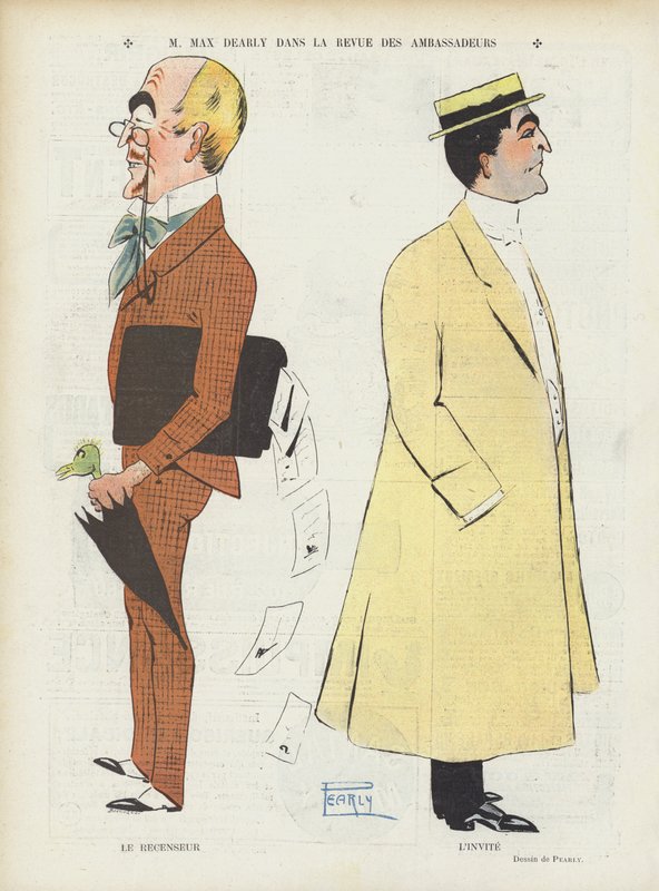 Max Dearly francia színész. Illusztráció a Le Rire-hez (színes litó) alkotó: French School