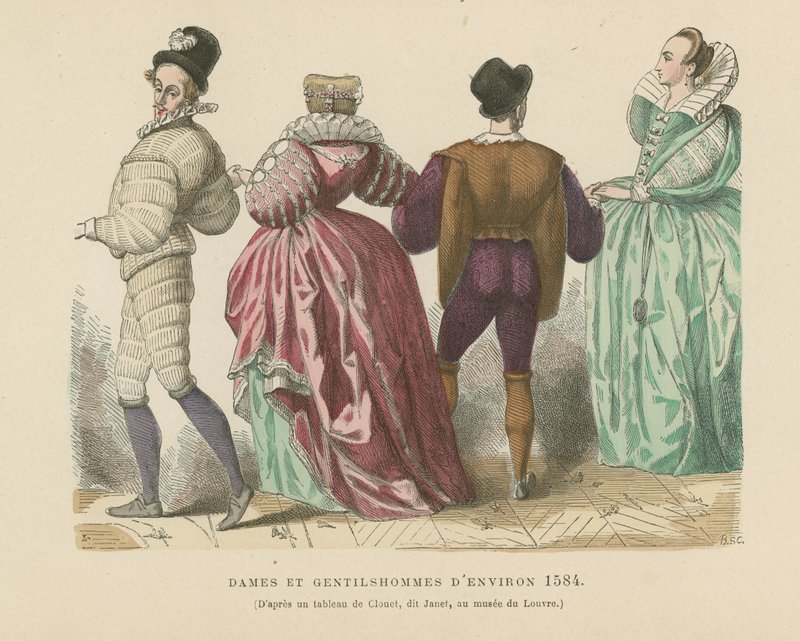 Francia hölgyek és urak, c1584 alkotó: French School
