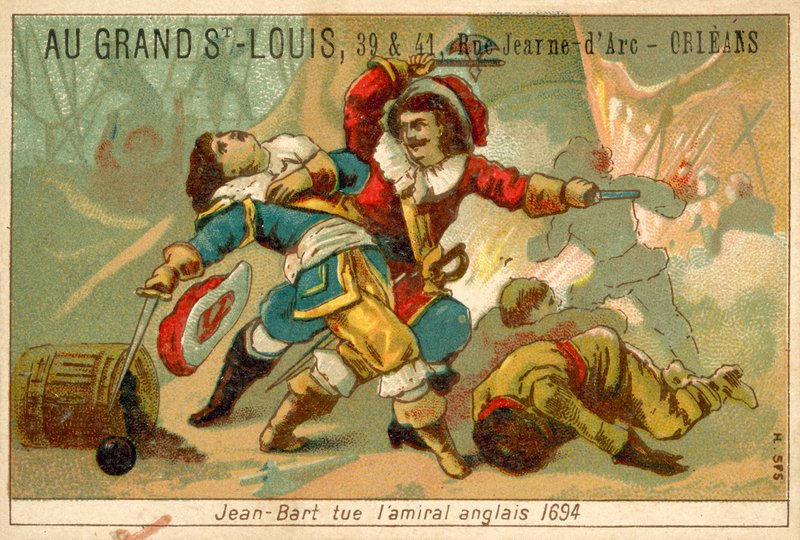A francia haditengerészet parancsnoka és közlegénye megöl egy angol tengernagyot, 1694 alkotó: French School