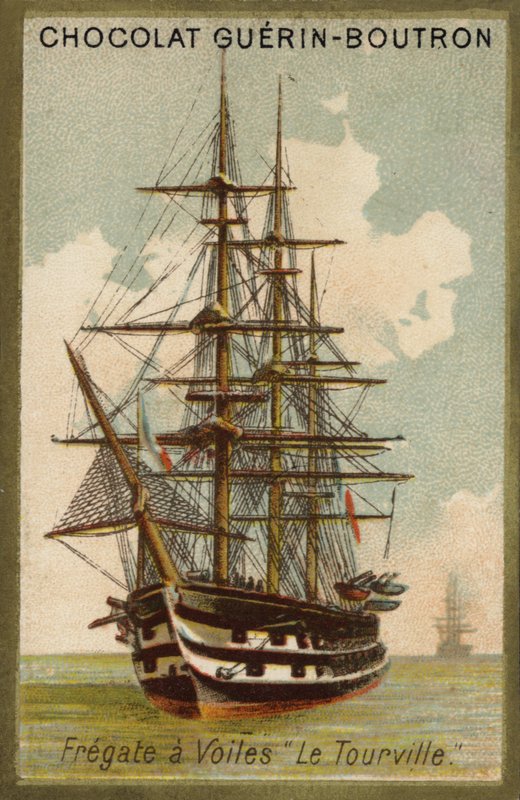 Tourville francia vitorlás fregatt (chromolitho) alkotó: French School