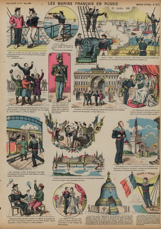 Francia tengerészek Oroszországba látogatva, 1891. július 25 alkotó: French School