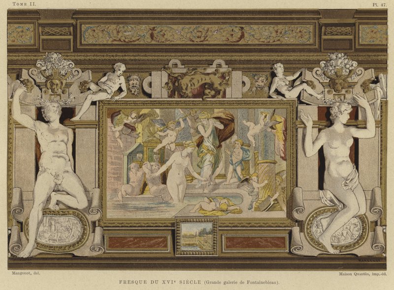 Freskó a Chateau de Fontainebleau-ban, Franciaország, 16. század alkotó: French School