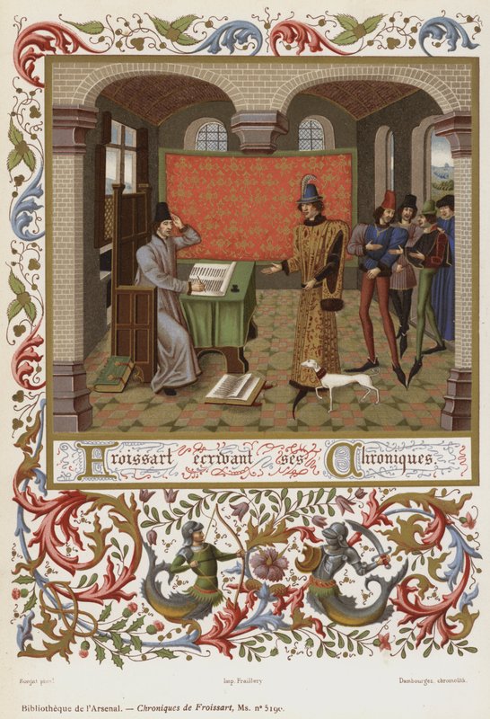 Froissart írja krónikáit (chromolitho) alkotó: French School