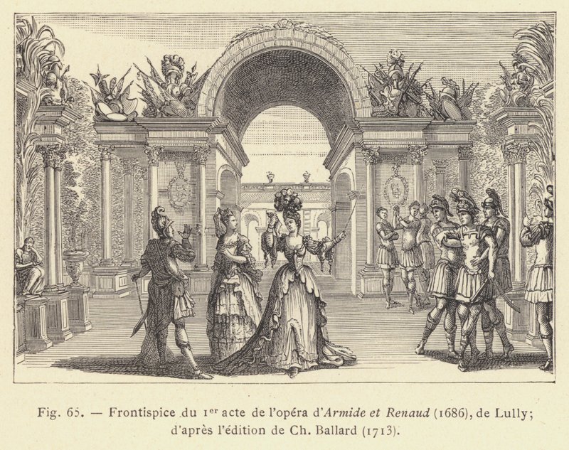 Armide és Renaud operája első felvonásának frontképe alkotó: French School
