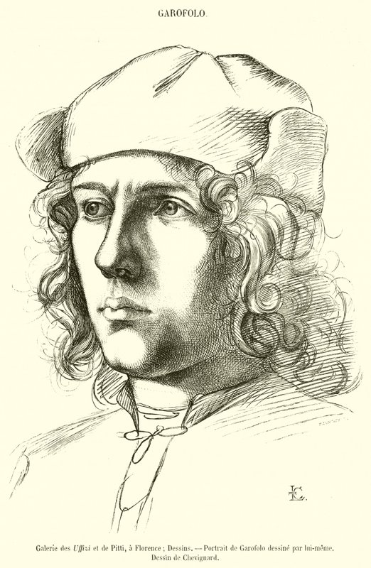 Uffizi és Pitti Galéria, Firenzében (metszet) alkotó: French School