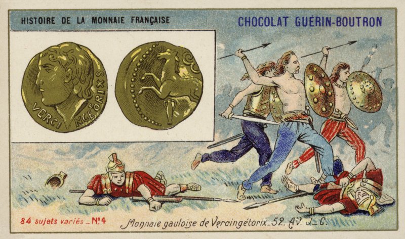 Vercingetorix gall érméi, ie 52 (chromolitho) alkotó: French School