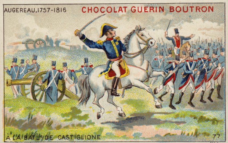 Augereau tábornok a Castiglione-i csatában (chromolitho) alkotó: French School