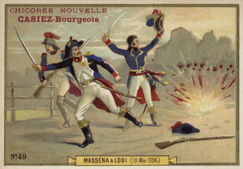 Massena tábornok a lodi csatában, Olaszországban, 1796. május 10-én alkotó: French School