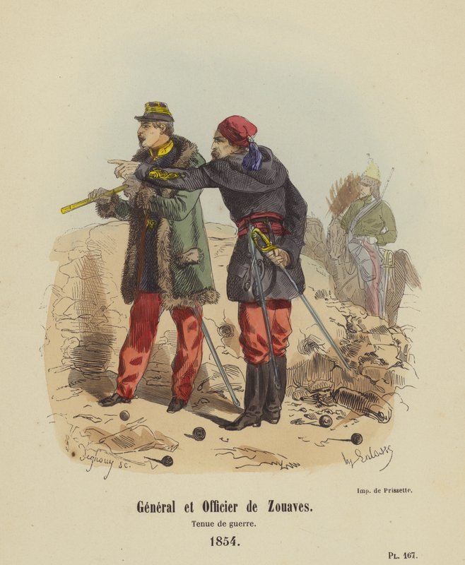 A Zouaves tábornok és tiszt, War Dress alkotó: French School