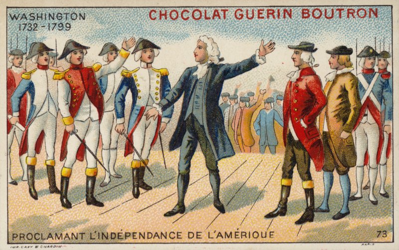 George Washington kikiáltja Amerika függetlenségét (chromolitho) alkotó: French School