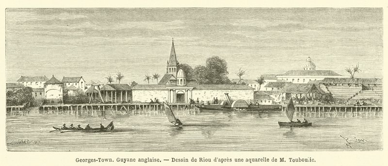 Georges-Town, Brit Guyana (metszet) alkotó: French School