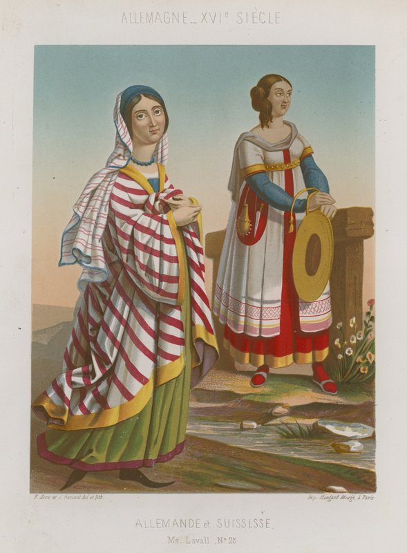 német és svájci nők alkotó: French School