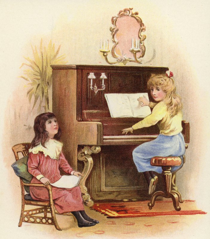 Lányok zongoránál és zongoránál alkotó: French School