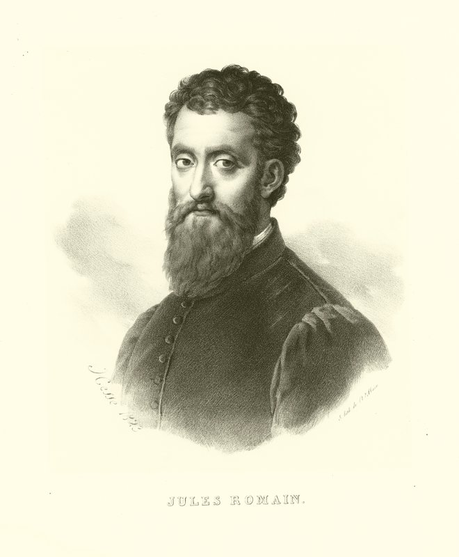 Giulio Romano, más néven Giulio Pippi, portré (metszet) alkotó: French School