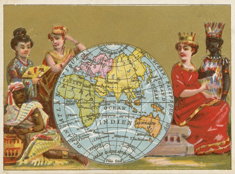 Globe - 19. századi francia kereskedelmi kártya alkotó: French School