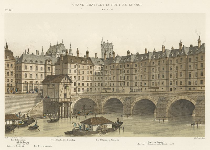 Grand Chatelet és Pont au Change, 1647-1788 alkotó: French School