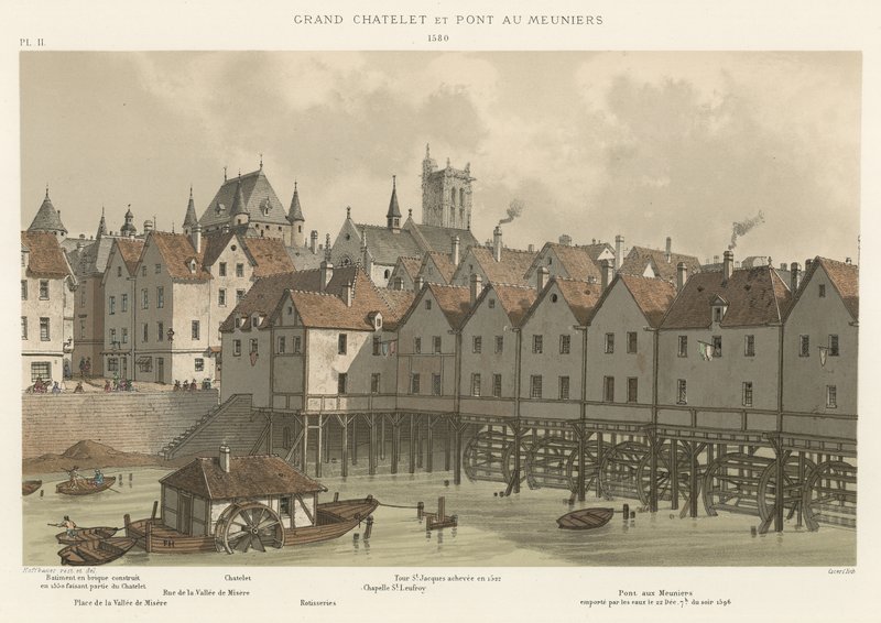 Grand Chatelet és Meuniers híd, 1580 alkotó: French School