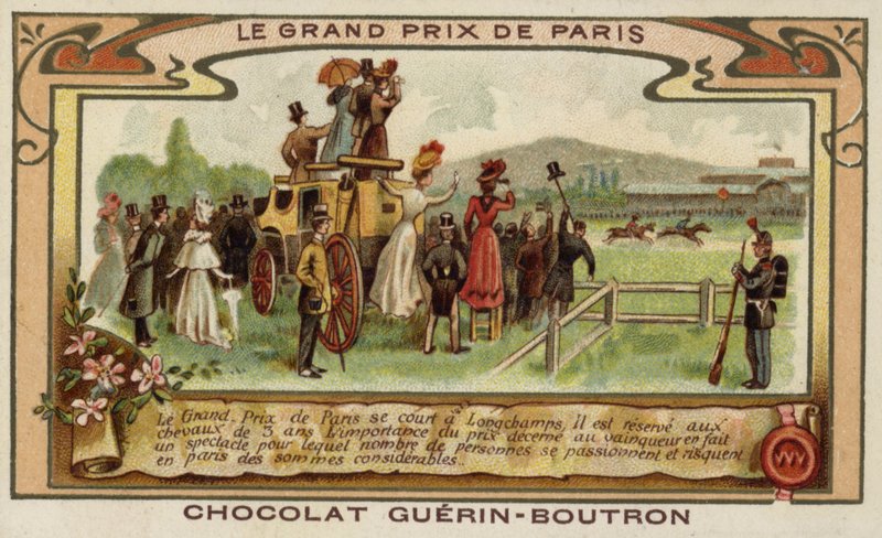 Párizsi Nagydíj lóverseny, Longchamps (chromolitho) alkotó: French School