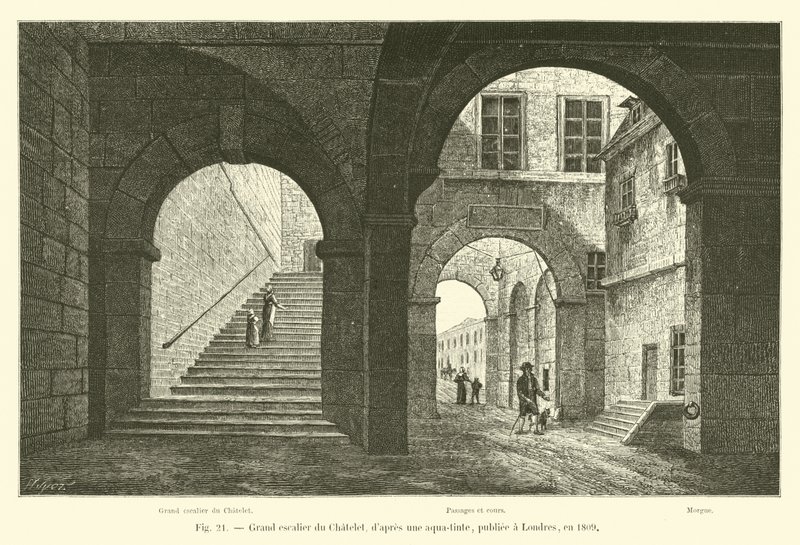 A Chatelet nagy lépcsőháza, akvatinta után, Londonban, 1809-ben alkotó: French School