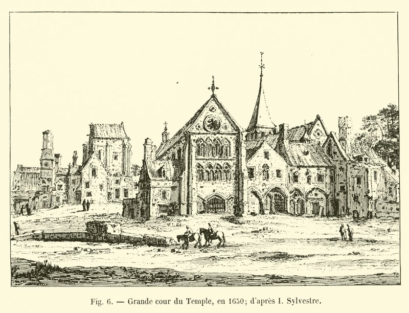 A templom nagy udvara, 1650-ben; miután én Sylvester alkotó: French School
