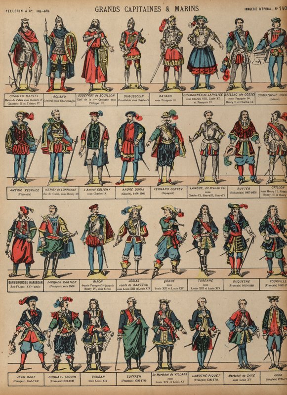 Nagyszerű katonai figurák (színes metszet) alkotó: French School