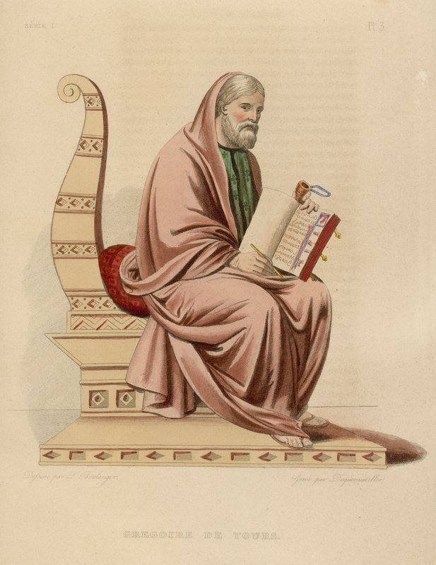 Gregoire de Tours (színes metszet) alkotó: French School