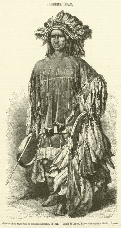 Lipan harcos, aki harcban halt meg Mexikóban, 1842 (metszet) alkotó: French School